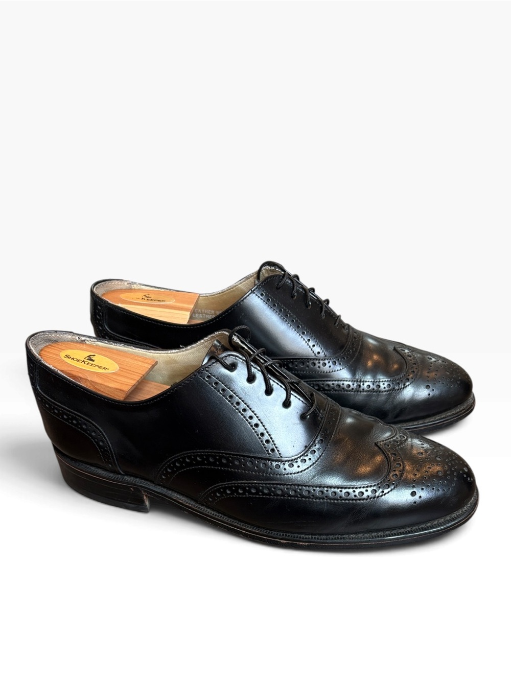 Bostonian Black Leather Wingtip Oxford Dress Shoes Men’s 11 E/C Black READ